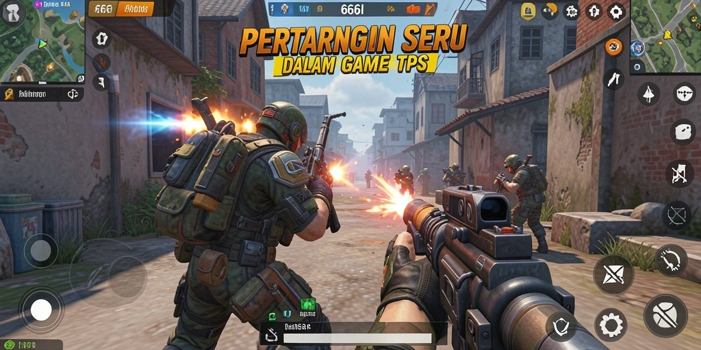 Tampilan gameplay seru dalam game TPS 666I.