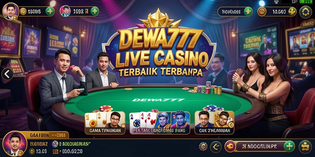 Tampilan gameplay Live Casino yang mendebarkan di DEWA777.