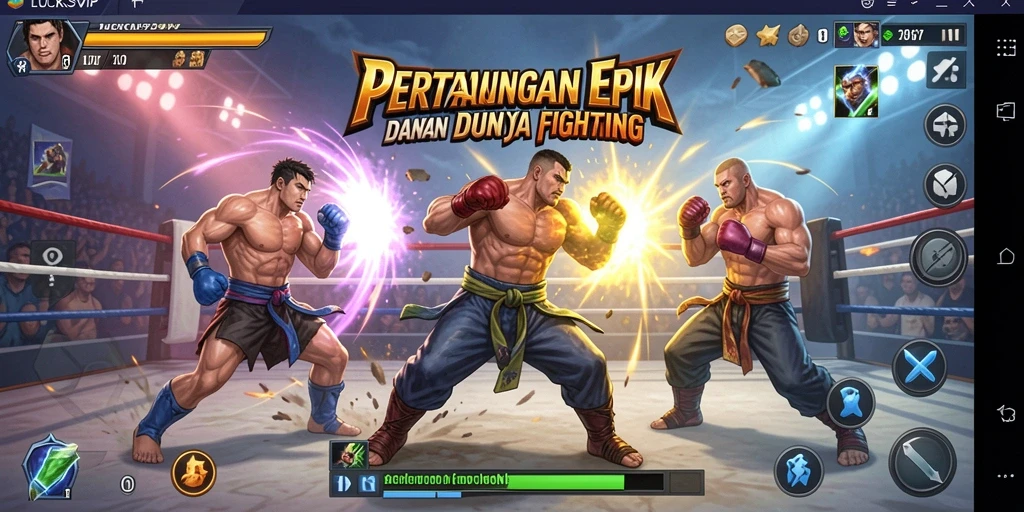 Gameplay intens LUCKSVIP dengan pertarungan yang dramatis.