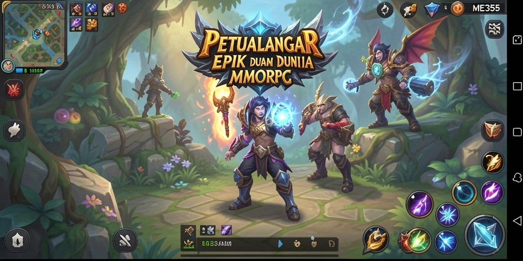 Tampilan gameplay menarik dari ME355 dalam petualangan MMORPG.
