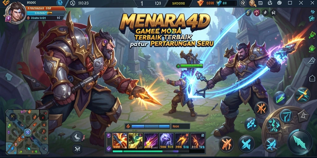 Tampilan aksi seru dalam pertandingan MOBA MENARA4D.