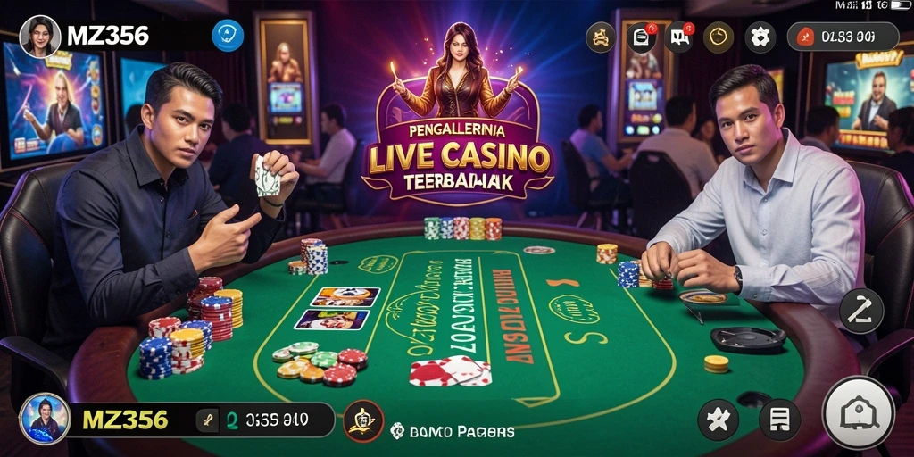 Tampilan gameplay Live Casino MZ356 yang seru dan interaktif.
