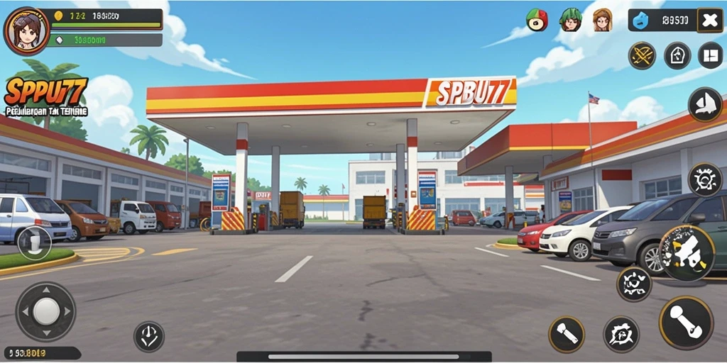 Tampilan epic dari gameplay SPBU77 dengan karakter Anime yang mengesankan.