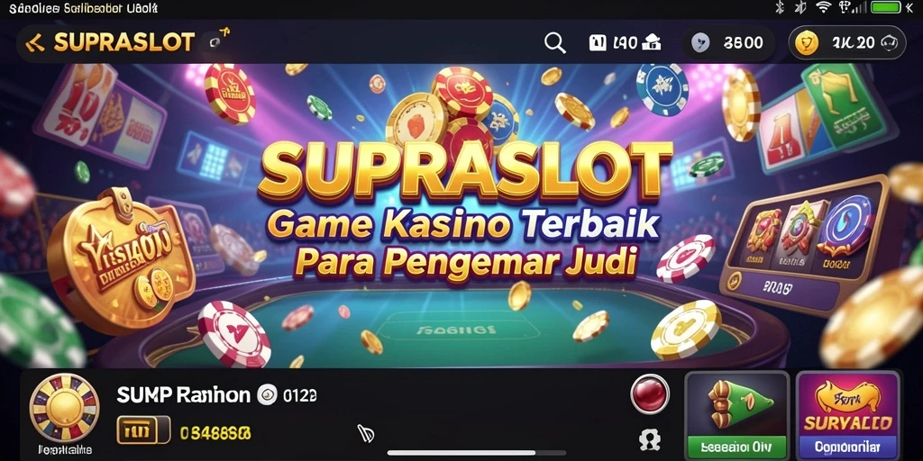 Tampilan layar utama SUPRASLOT dengan permainan Kasino yang menarik.