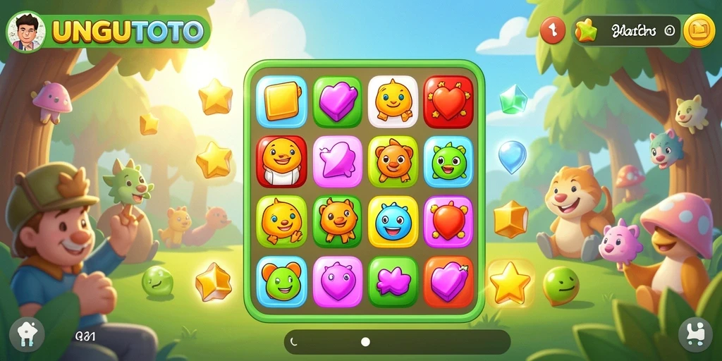 Screenshot gameplay UNGUTOTO menunjukkan momen seru permainan Match-3.