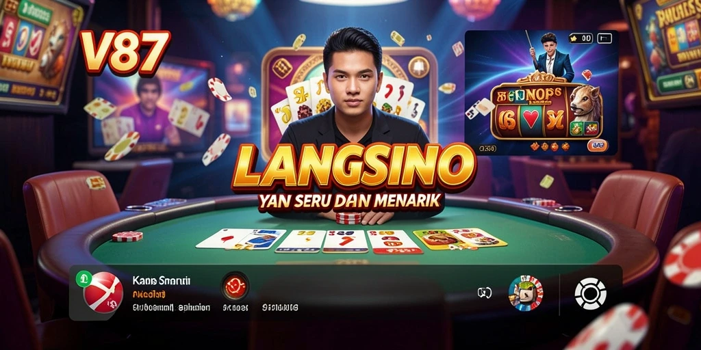 Tampilan gameplay seru di V87 dengan dealer langsung terbaik.