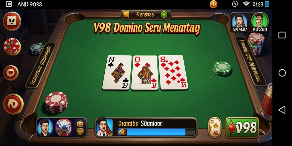 Screenshot gameplay V98 yang menampilkan pengalaman seru bermain Domino.